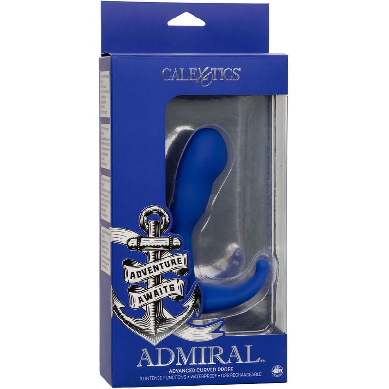 CALEXOTICS - ADMIRAL CURVED ANAL STIMULATOR & VIBRATOR BLUE - Kink&Play