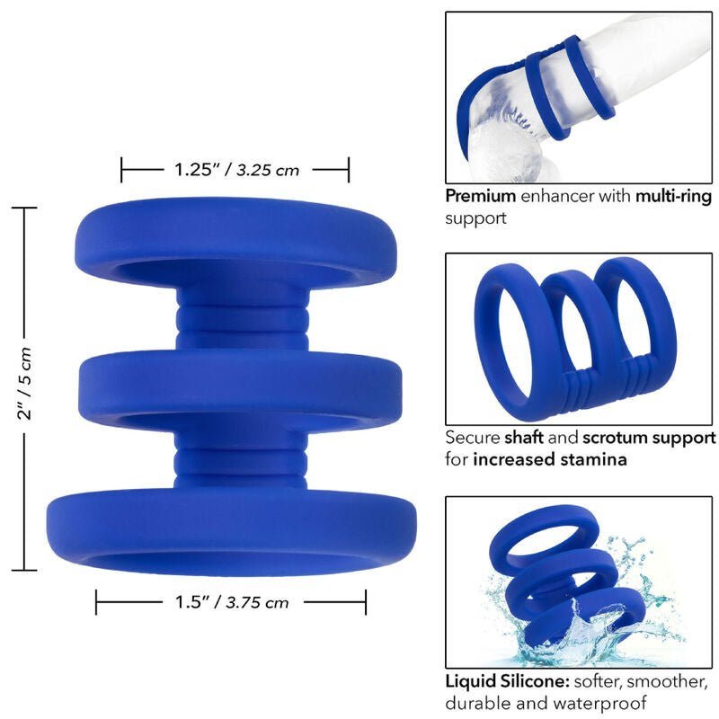 CALEXOTICS - ADMIRAL TRIPLE COCK CAGE BLUE - Kink&Play