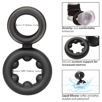 CALEXOTICS - ALPHA DUAL MAGNUM RING BLACK - Kink&Play