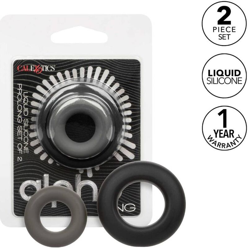 CALEXOTICS - ALPHA PROLONG SET OF 2 RING GREY - Kink&Play