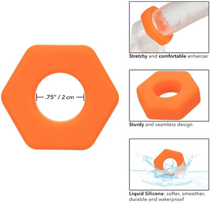 CALEXOTICS - ALPHA PROLONG SEXAGON RING ORANGE - Kink&Play