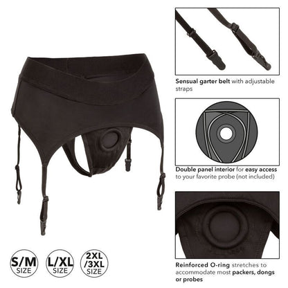 CALEXOTICS - BOUNDLESS THONG WITH GARTER S/M - Kink&Play