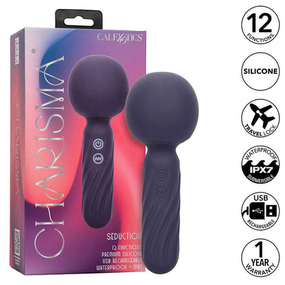 CALEXOTICS - CHARISMA SEDUCTION MASSAGER 12 FUNCTIONS 17.75 CM X 6.25 CM PURPLE - Kink&Play