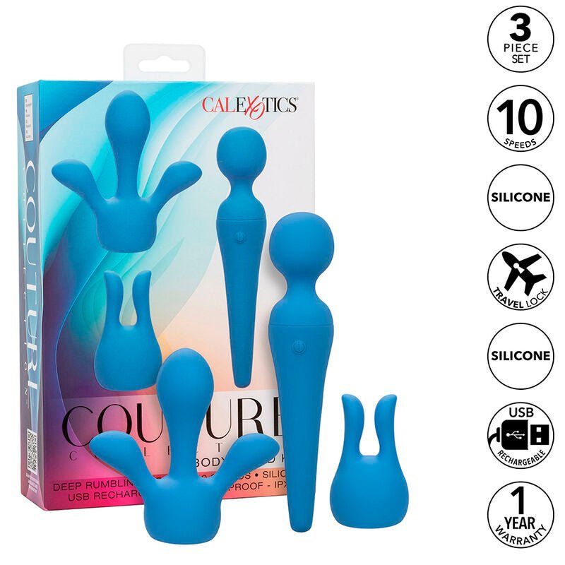 CALEXOTICS - COUTURE KIT VIBRATOR WAND 10 VIBRATIONS BLUE - Kink&Play