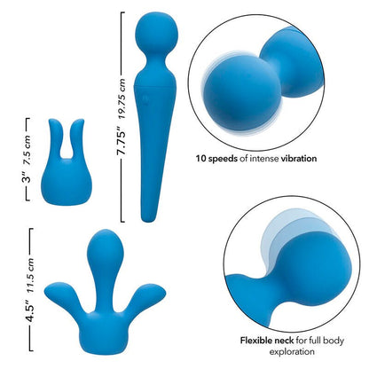 CALEXOTICS - COUTURE KIT VIBRATOR WAND 10 VIBRATIONS BLUE - Kink&Play