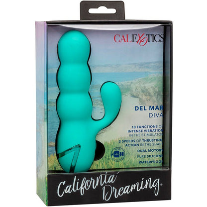 CALEXOTICS - DEL MAR DIVA VIBRATOR RABBIR AQUA GREEN BY CALIFORNIA DREAMING - Kink&Play
