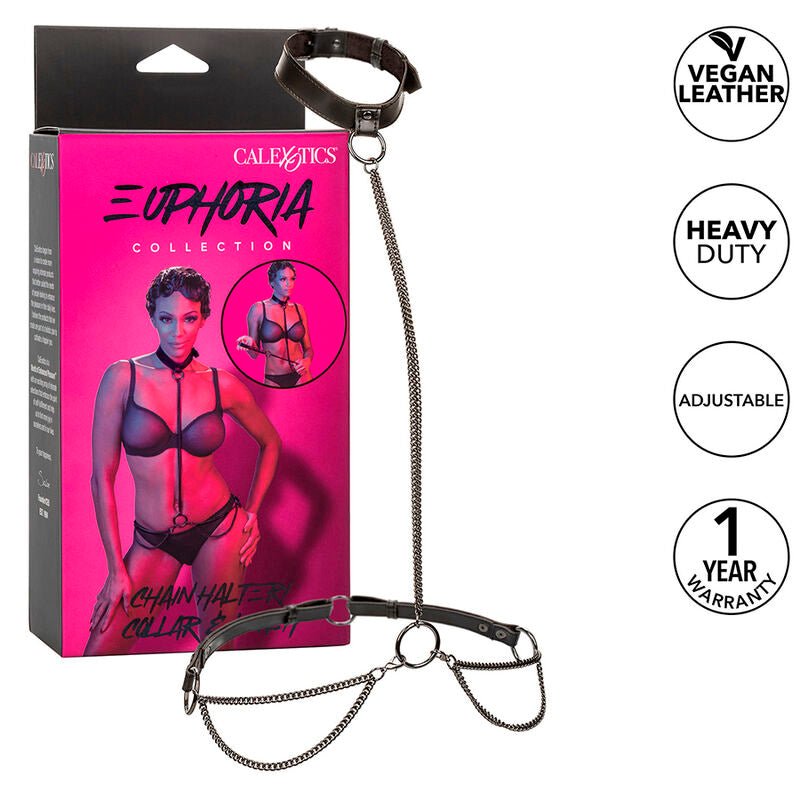 CALEXOTICS - EUPHORIA CHAIN HALTER COLLAR & LEASH - Kink&Play
