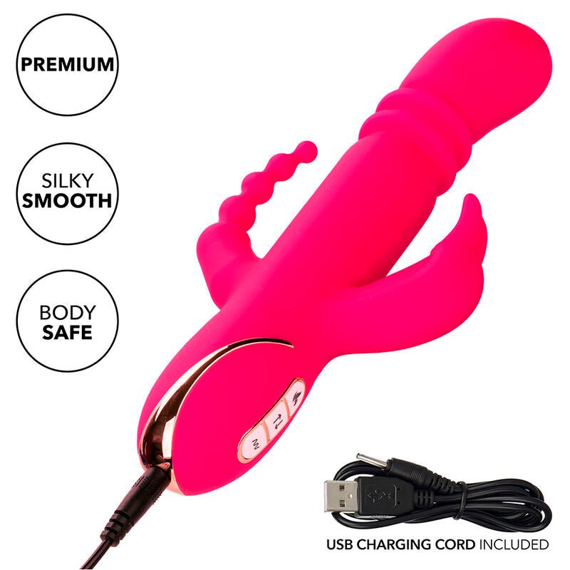 CALEXOTICS - JACK FANTASY TRIPLE HEATED VIBRATOR RABBIT PINK - Kink&Play
