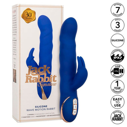 CALEXOTICS - JACK RABBIT VIBRATOR WAVE MOTION BLUE - Kink&Play