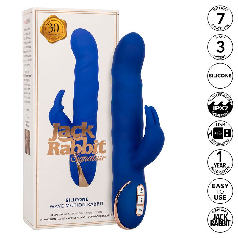 CALEXOTICS - JACK RABBIT VIBRATOR WAVE MOTION BLUE - Kink&Play