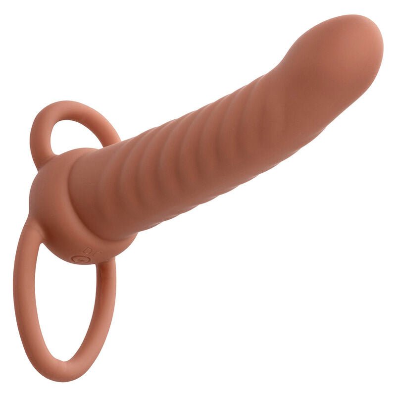 CALEXOTICS - MAXX RIBBED DUAL PENETRATOR 10 VIBRATIONS BROWN - Kink&Play