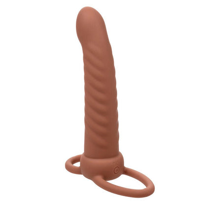 CALEXOTICS - MAXX RIBBED DUAL PENETRATOR 10 VIBRATIONS BROWN - Kink&Play