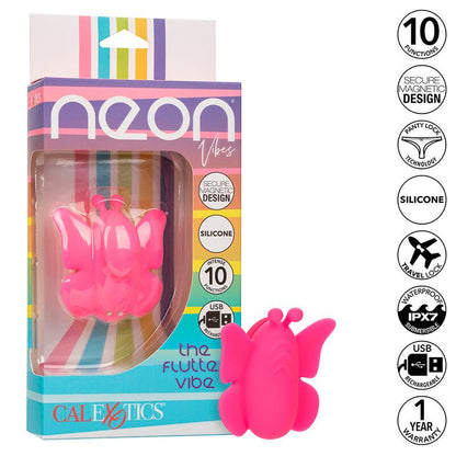 CALEXOTICS - NEON VIBES THE FLUTTER VIBE STIMULATOR 10 VIBRATIONS PINK - Kink&Play