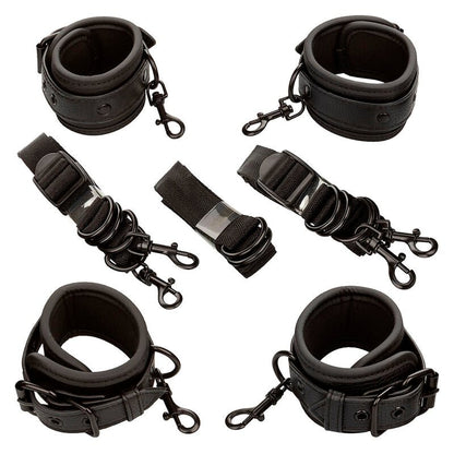 CALEXOTICS - NOCTURNAL BED RESTRAINTS LEATHER ADJUSTABLE BLACK - Kink&Play