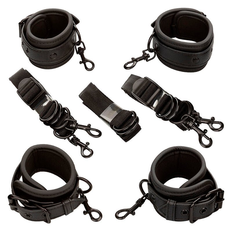 CALEXOTICS - NOCTURNAL BED RESTRAINTS LEATHER ADJUSTABLE BLACK - Kink&Play