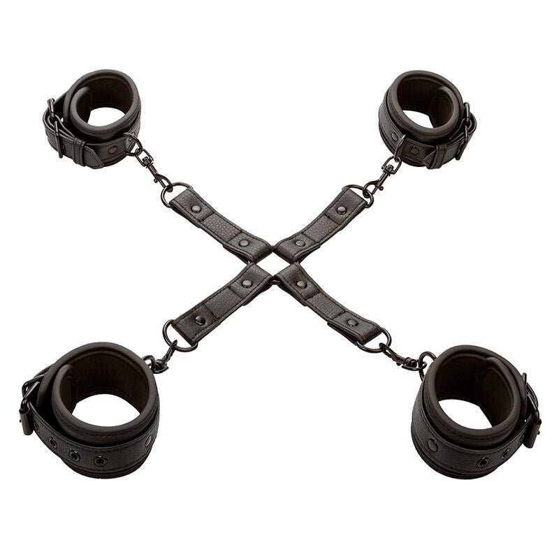 CALEXOTICS - NOCTURNAL HOG TIE CONNECTOR CUERO AJUSTABLE BLACK - Kink&Play