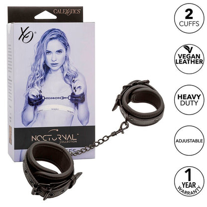 CALEXOTICS - NOCTURNAL LEATHER WRIST CUFFS ADJUSTABLE BLACK - Kink&Play