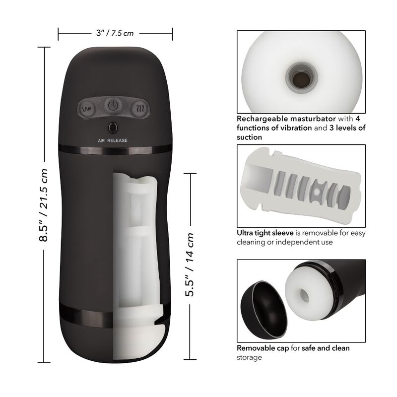 CALEXOTICS - OPTIMUM POWER MASTURBATOR WITH VIBRATION AND STIMULATING WAVES - Kink&Play