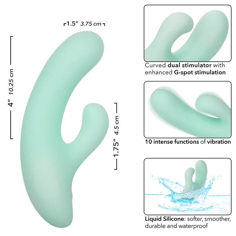 CALEXOTICS - PACIFICA FIJI VIBRATOR & ESTIMULATOR G SPOT 10 VIBRATIONS AQUA - Kink&Play