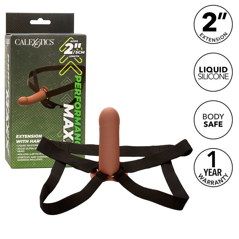 CALEXOTICS - PERFORMANCE MAXX EXTENSION WITH HARNESS BROWN SKIN - Kink&Play