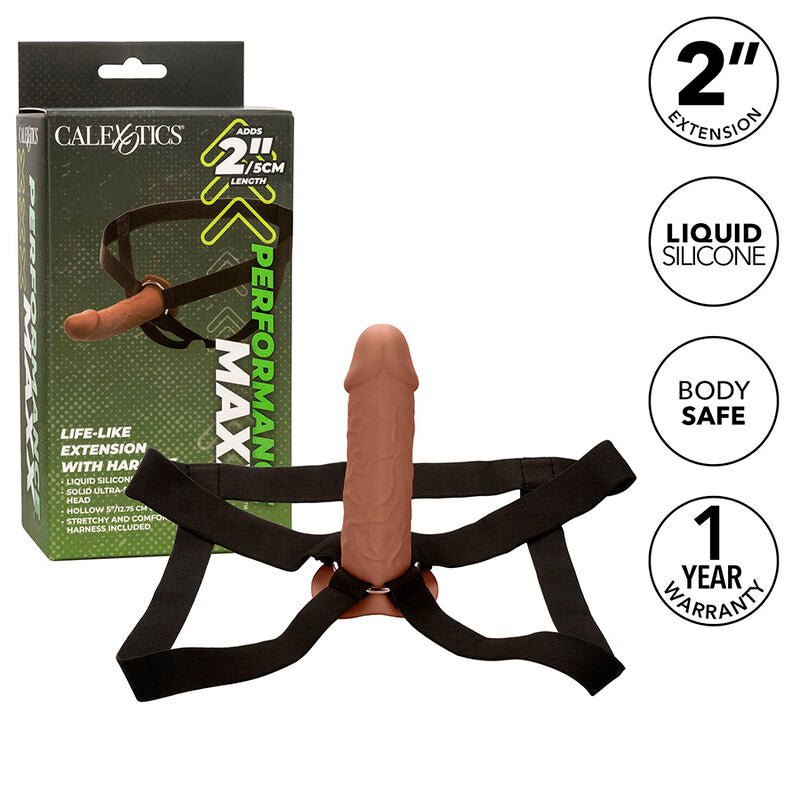 CALEXOTICS - PERFORMANCE MAXX LIFE - LIKE EXTENSION WITH HARNESS BROWN SKIN - Kink&Play