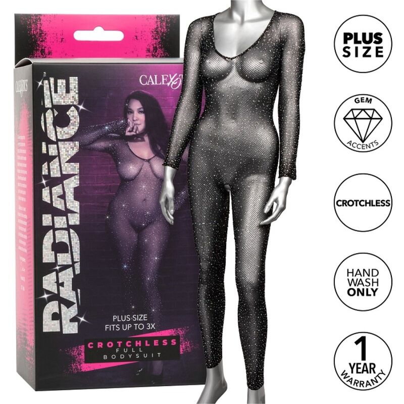CALEXOTICS - RADIANCE CROTCHLESS FULL BODYSUIT RHINE PLUS SIZE - Kink&Play