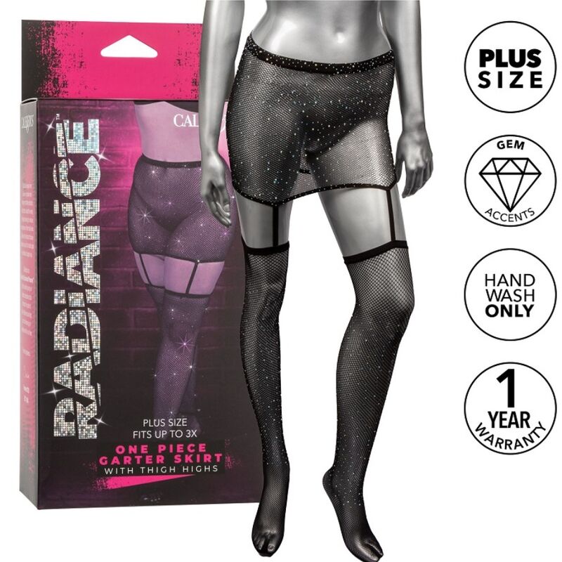 CALEXOTICS - RADIANCE GARTER SKIRT THIGH HIGHS PLUS SIZE - Kink&Play