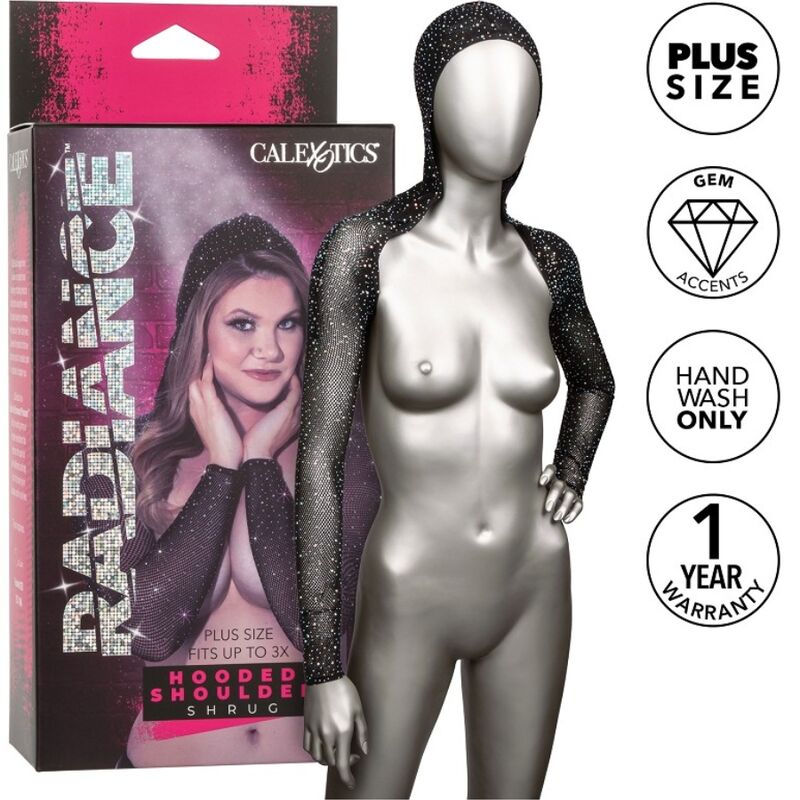 CALEXOTICS - RADIANCE HOODED SHOULDER SHRUG RHINE PLUS SIZE - Kink&Play