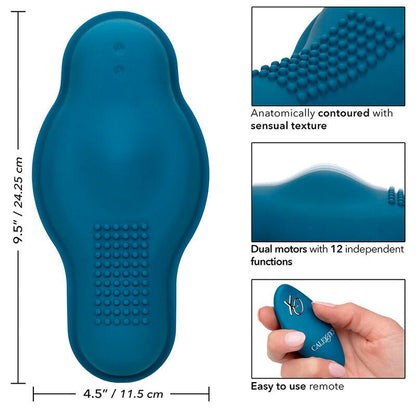 CALEXOTICS - RIDER MASSAGER DOUBLE MOTOR REMOTE CONTROL BLUE - Kink&Play