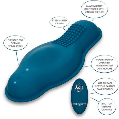 CALEXOTICS - RIDER MASSAGER DOUBLE MOTOR REMOTE CONTROL BLUE - Kink&Play