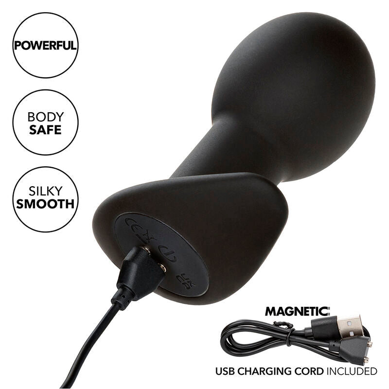 CALEXOTICS - ROCK BOTTOM ANAL PLUG 10 VIBRATIONS SILICONE BLACK - Kink&Play