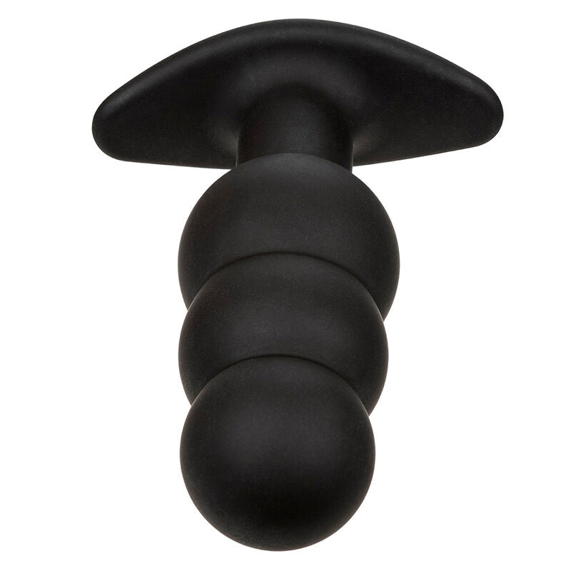 CALEXOTICS - ROCK BOTTOM BEADED ANAL PLUG 10 VIBRATIONS SILICONE BLACK - Kink&Play
