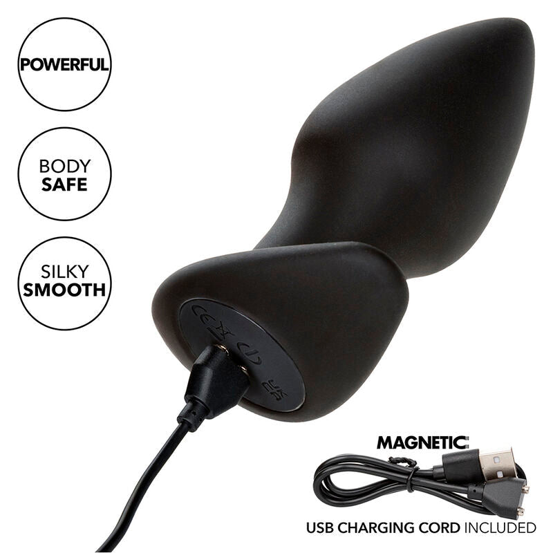 CALEXOTICS - ROCK BOTTOM PERFECT ANAL PLUG 10 VIBRATIONS SILICONE BLACK - Kink&Play