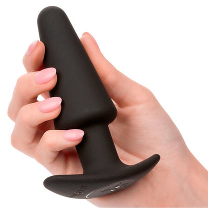 CALEXOTICS - ROCK BOTTOM TAPERED ANAL PLUG 10 VIBRACIONES SILICONE BLACK - Kink&Play