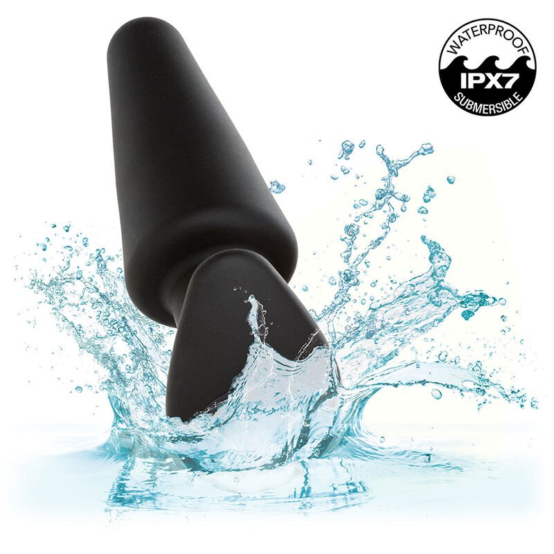 CALEXOTICS - ROCK BOTTOM TAPERED ANAL PLUG 10 VIBRACIONES SILICONE BLACK - Kink&Play