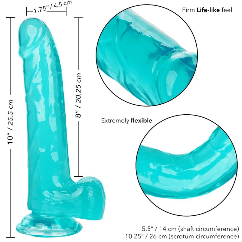 CALEXOTICS - SIZE QUEEN DILDO BLUE 20.3 CM - Kink&Play
