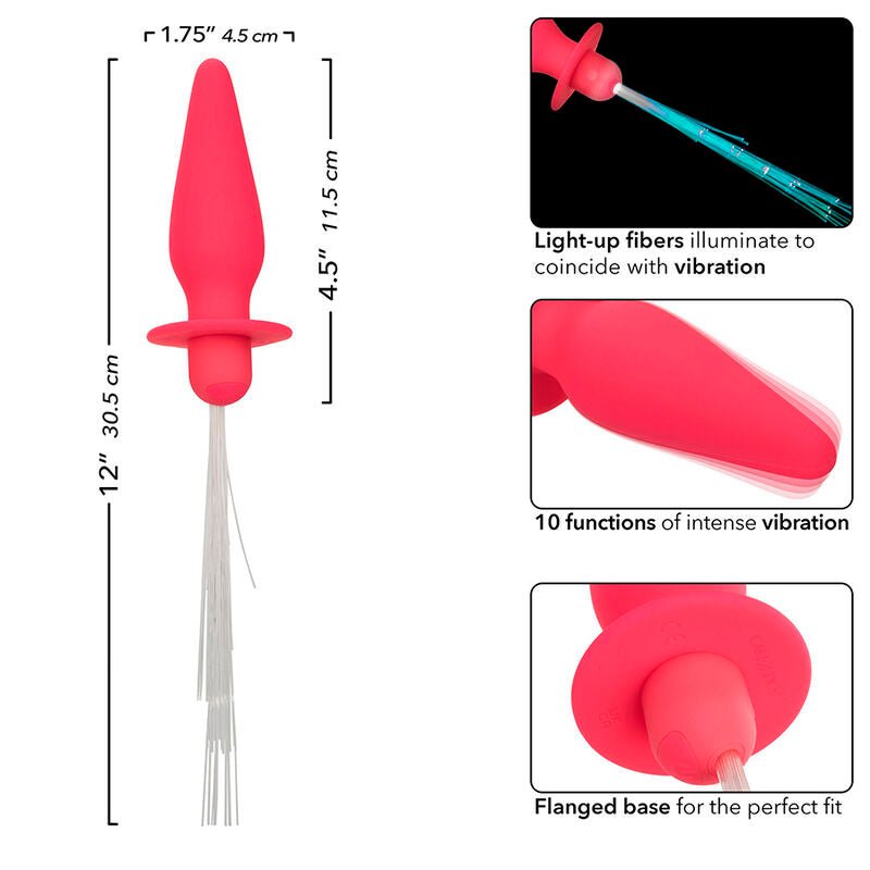 CALEXOTICS - SOUTHERN LIGHTS LIGHT UP ANAL PLUG 10 VIBRATIONS SILICONE PINK - Kink&Play