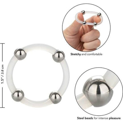 CALEXOTICS - STEEL BEADED SILICONE RING L - Kink&Play