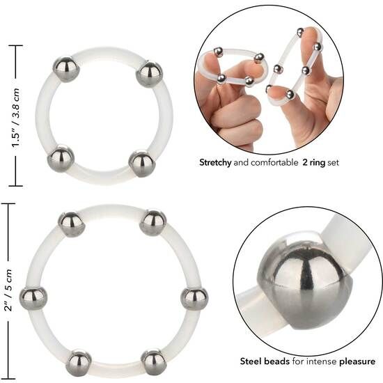 CALEXOTICS - STEEL BEADED SILICONE RING SET - Kink&Play