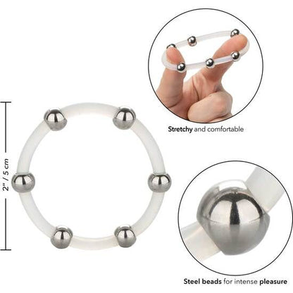 CALEXOTICS - STEEL BEADED SILICONE RING XL - Kink&Play