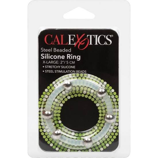 CALEXOTICS - STEEL BEADED SILICONE RING XL - Kink&Play