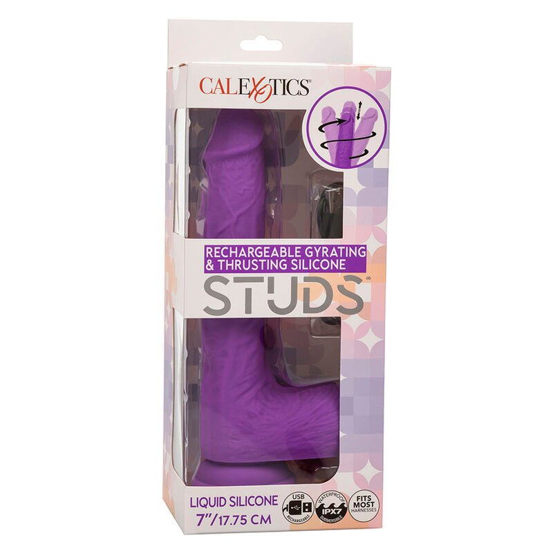 CALEXOTICS - STUDS RECHARGEABLE AND ROTATING VIBRATOR 10 VIBRATIONS PURPLE - Kink&Play