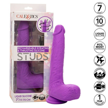 CALEXOTICS - STUDS RECHARGEABLE AND ROTATING VIBRATOR 10 VIBRATIONS PURPLE - Kink&Play