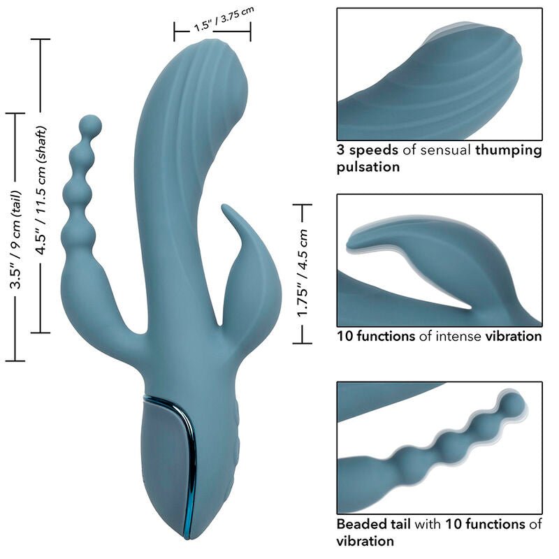 CALEXOTICS - VIBRATOR TRIPLE ECSTASY GREY - Kink&Play