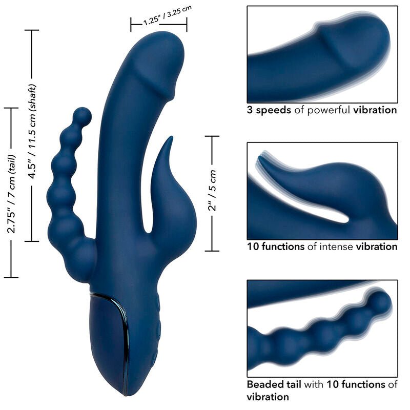 CALEXOTICS - VIBRATOR TRIPLE ORGASM BLUE - Kink&Play
