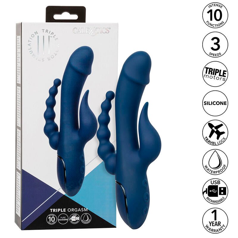 CALEXOTICS - VIBRATOR TRIPLE ORGASM BLUE - Kink&Play