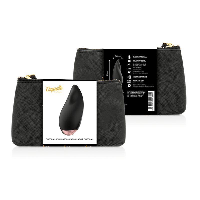 COQUETTE CHIC DESIRE - CLITORIAL STIMULATOR BLACK / GOLD DROP - Kink&Play