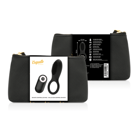 COQUETTE CHIC DESIRE - COCK RING REMOTE CONTROL RECHARGEABLE BLACK/ GOLD - Kink&Play