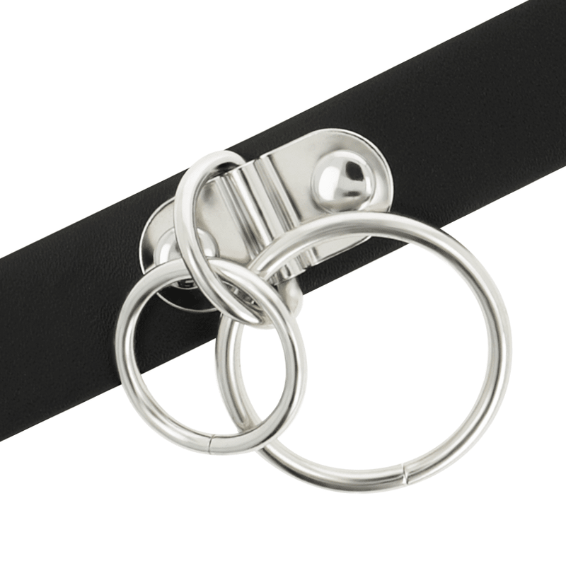 COQUETTE CHIC DESIRE - DOUBLE RING VEGAN LEATHER CHOKER - Kink&Play