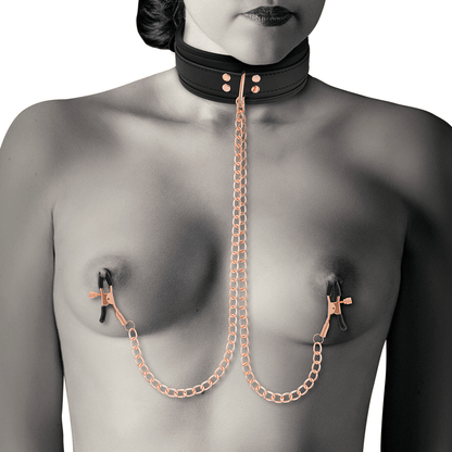 COQUETTE CHIC DESIRE - FANTASY NIPPLE CLAMP NECKLACE WITH NEOPRENE LINING - Kink&Play